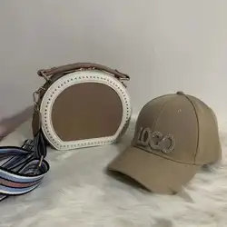 2022 Wholesale New Arrival Classic Handbags Designer Brand Bling Mini Diamond Matching La Purse And Hat Set