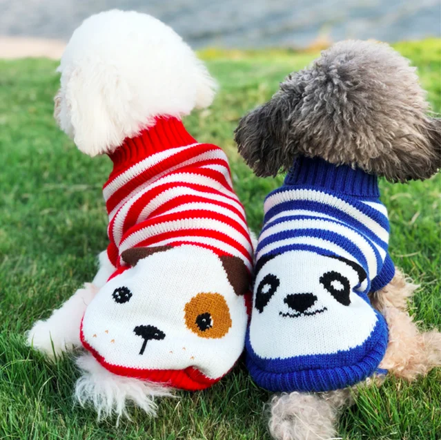 Promotion Winter Cartoon Dog Clothes Warm Christmas Sweater For Small Dogs Pet Clothing Coat Knitting Crochet Cloth Jersey Perro