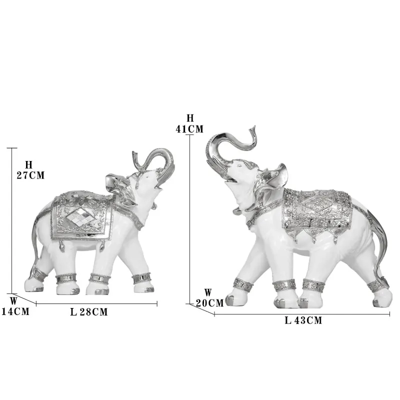 Indian Style Feng Shui Decoration Thai Elephant Resin Statue Animal Sculpture