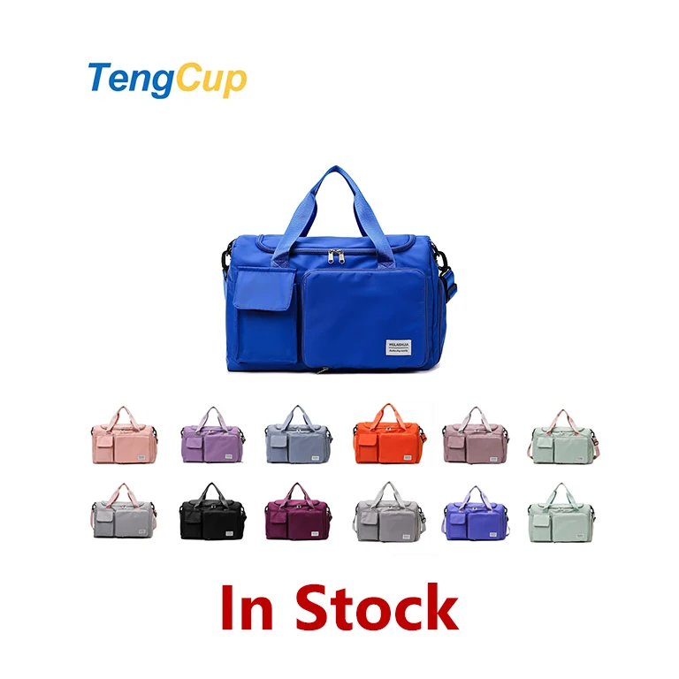 TY in stock New large capacity duffel bag dry and wet separation fitness bag independent bin folding storage bag