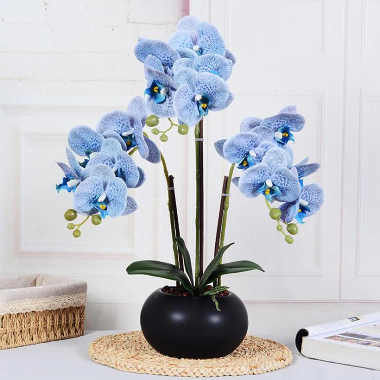 Hot Sell Artificial Orchid Plant Home Garden Wedding Decorative Real Touch Phalaenopsis Orchid Flowers Bonsai Artificial Orchids