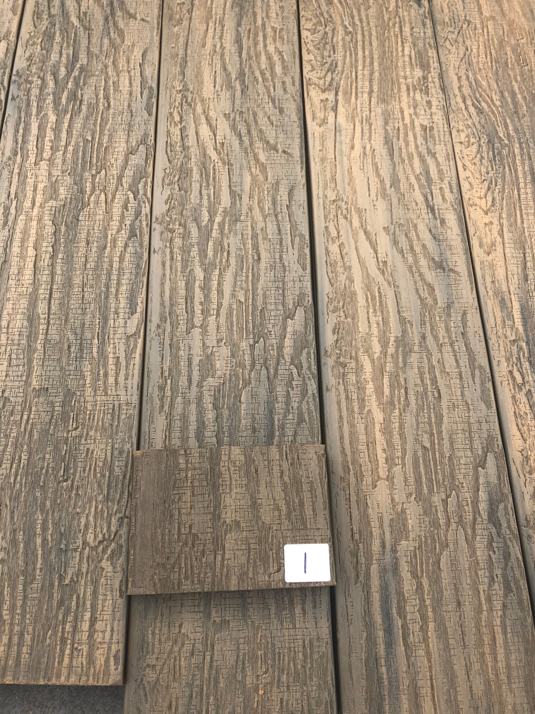 wood grain texture deep  embossed   UV resistant wpc board  decking composite  patio decking