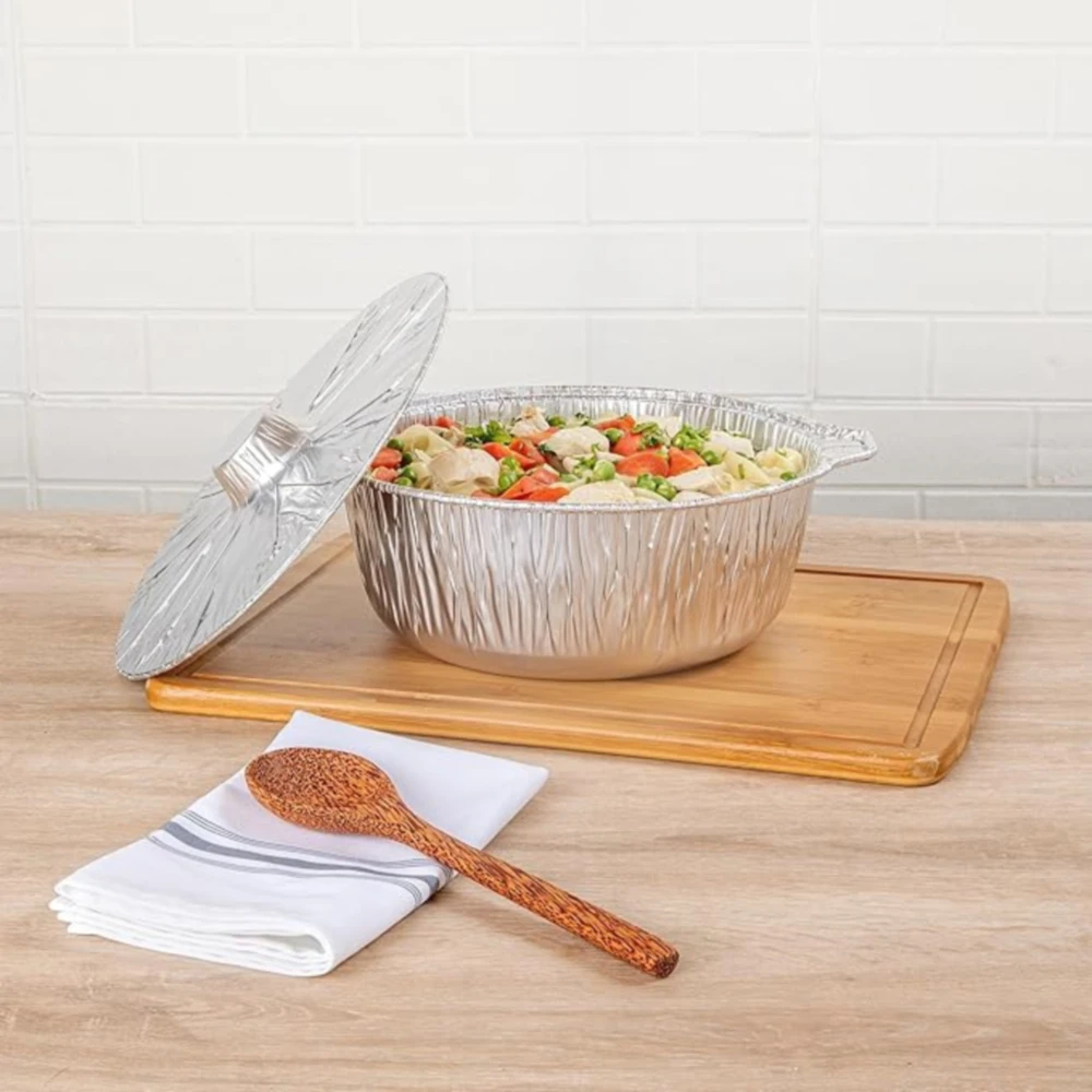 Одноразовые алюминиевые кастрюли с крышками большие емкости