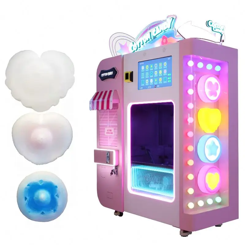 New Design Automatic Robot Electric Sugar Cotton Floss Candy Machine Cotton Candy Machine Floss Vending Machine