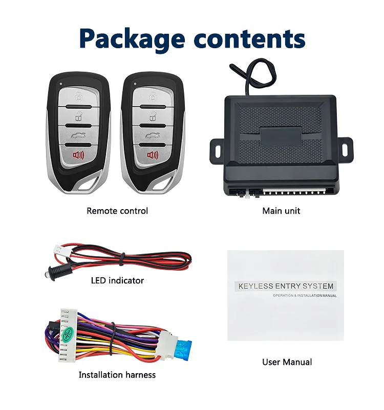 Universal Vehicle Security Door Lock Kit Car Remote Control Central Locking Keyless Entry System