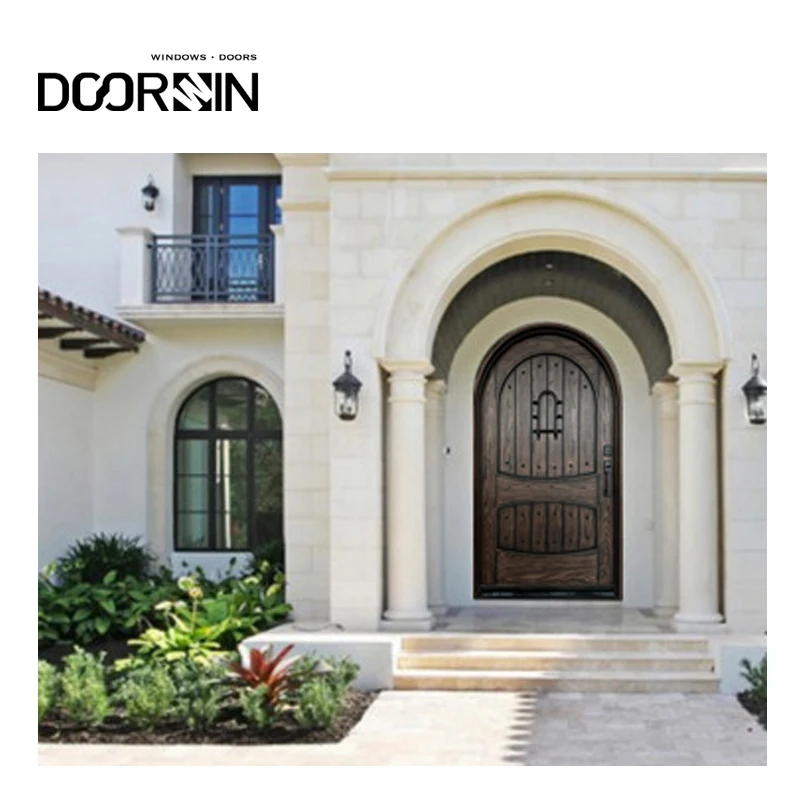 Американский Ретро Сельский стиль фермерский дом полукруглый главный вход деревянная дверь для дома