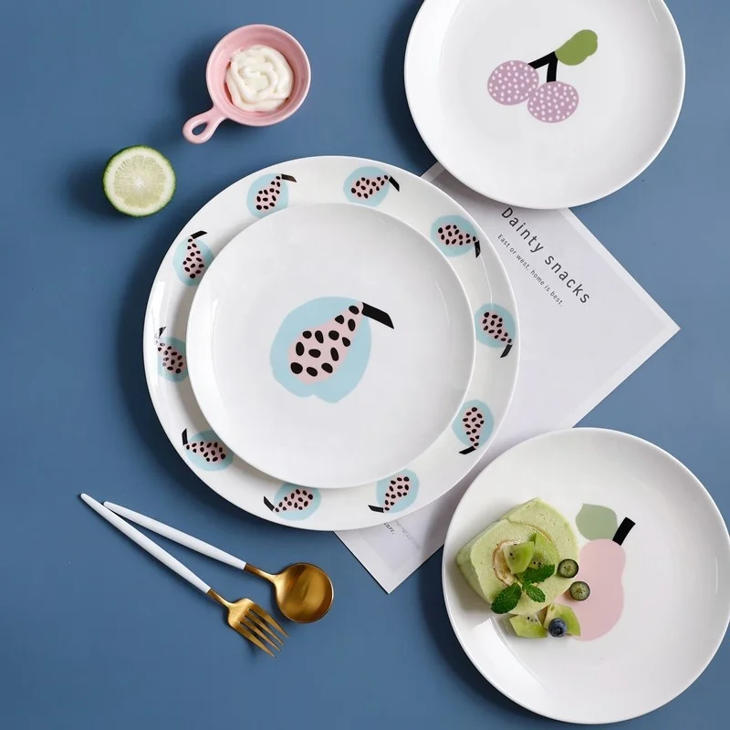 8Inch Ceramic Dishes Korean Ceramic Dish & Plates Household Breakfast Plate Dish