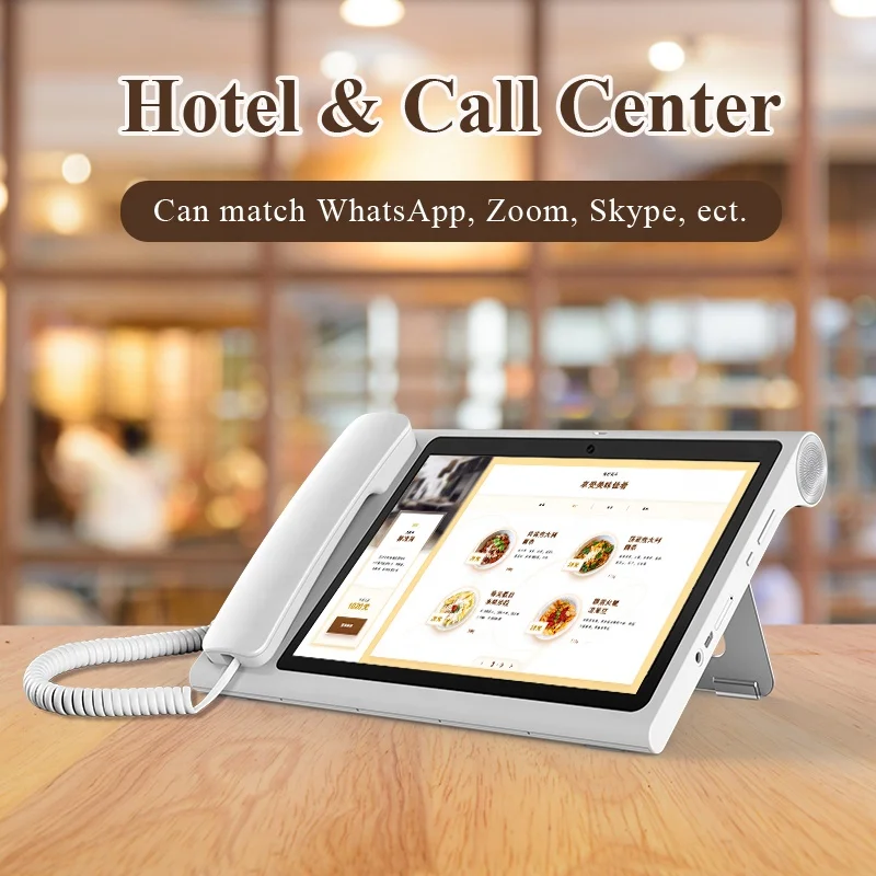 Personal using Hotel Home Office Big Touch Screen POE SIM  Card calling Android 10  WiFi Voip SIP Phone