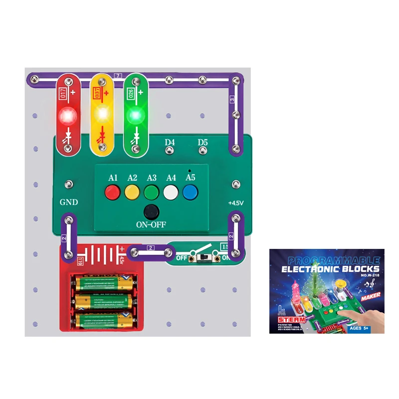 W-218  Programmable Electronic Building Blocks for Age5+ Kids STEM educational toys science engineering toys
