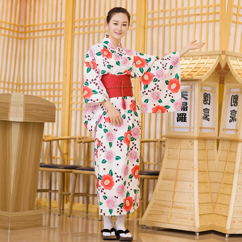 Кимоно Jitsugyo женское традиционное простое в использовании, юката, халат (японское повседневное кимоно), полный комплект 4