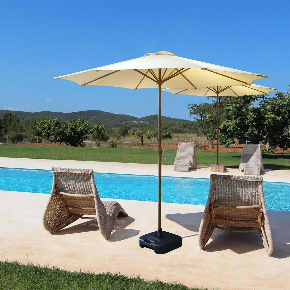 Big giant outdoor patio sun beach umbrella wooden garden balinese parasol for sale