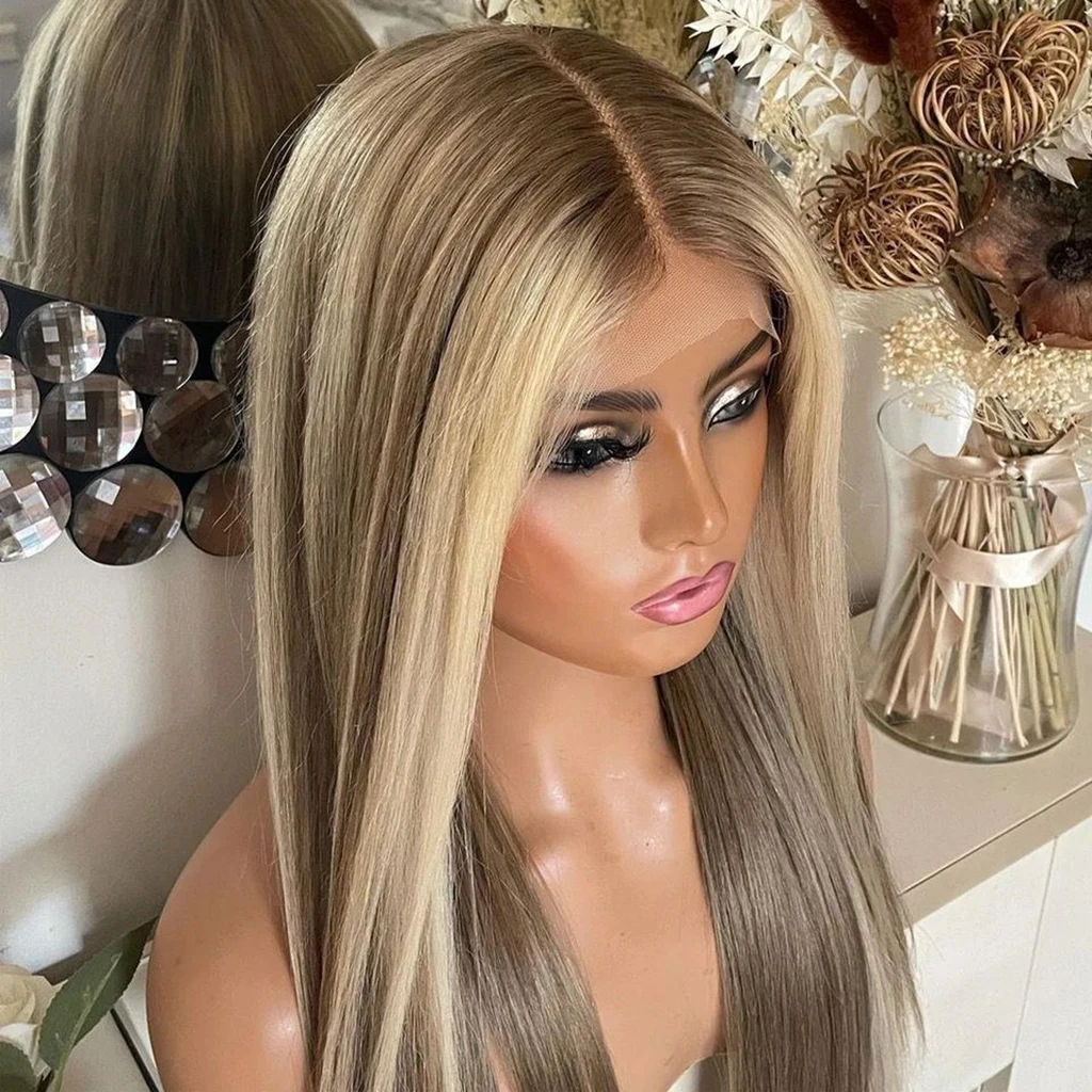 Raw Cuticle Aligned Glueless Piano Color Blonde Highlight 13x4 13x6 HD Lace Front Wigs Human Hair For Women