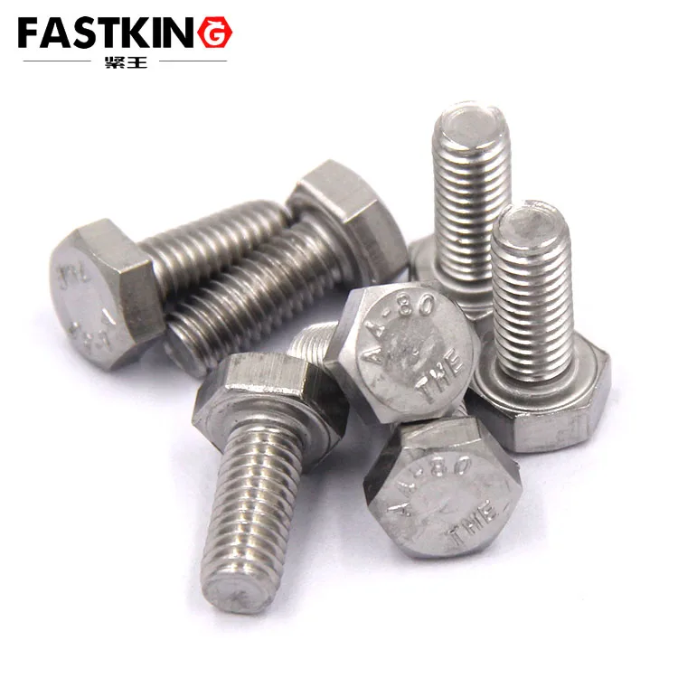 SS316L A4-80 stainless steel screws M6 M8 M10 M12 M14 M16 hexagon fit bolts and nuts DIN933