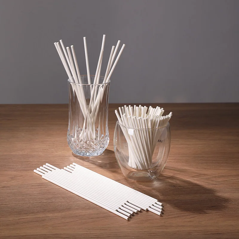 Wholesale 100pcs Cake Cupcake Toppers Sticks Cake Pop Food Grade Paper Sticks for Candy Chocolate Cookie Sticks Cake Decorations