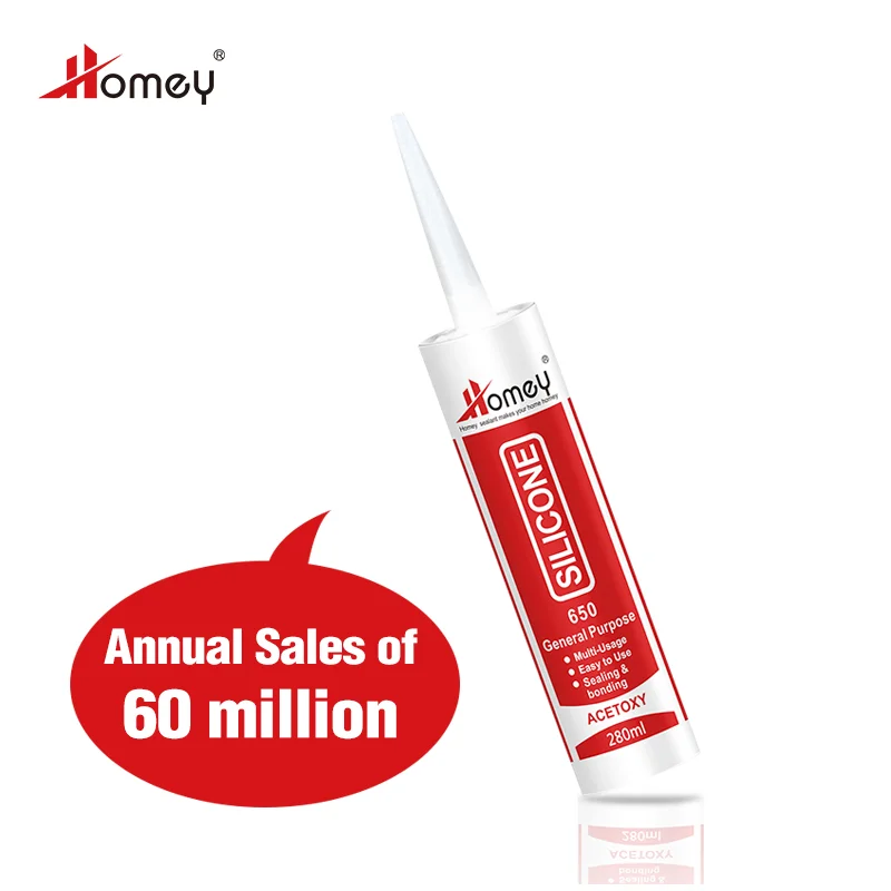 Homey  ready goods  acetic acetoxy gp general purpose bath silicone sealant
