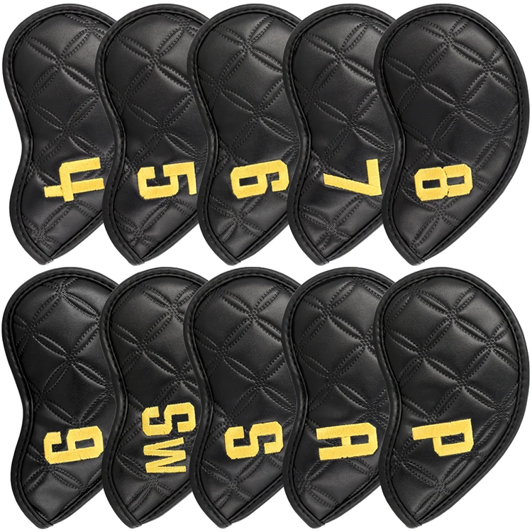 Pu Leather Iron Head Cover Golf Club Headcover Custom Made Golf Iron Head Cover Kit Golf Headcover Sets