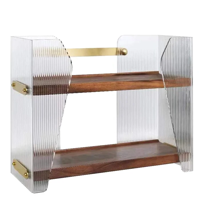 Wooden acrylic 3-layer side table modern organic glass coffee table sofa side table living room bedroom can be customized