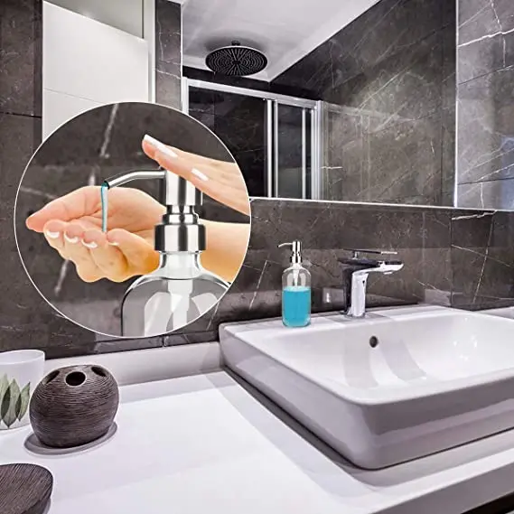 ARKTEK Glass Soap Dispenser - Clear Dish Soap Dispenser for Kitchen, Great for Essential Oils Liquid Soaps (17 Ounce/ 500 ML)