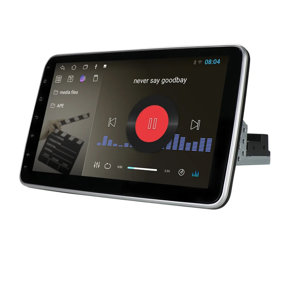 Universal car rotating car radio android 1 din 10inch Screen radio multimedia players movable stereo rotatable gps navigation