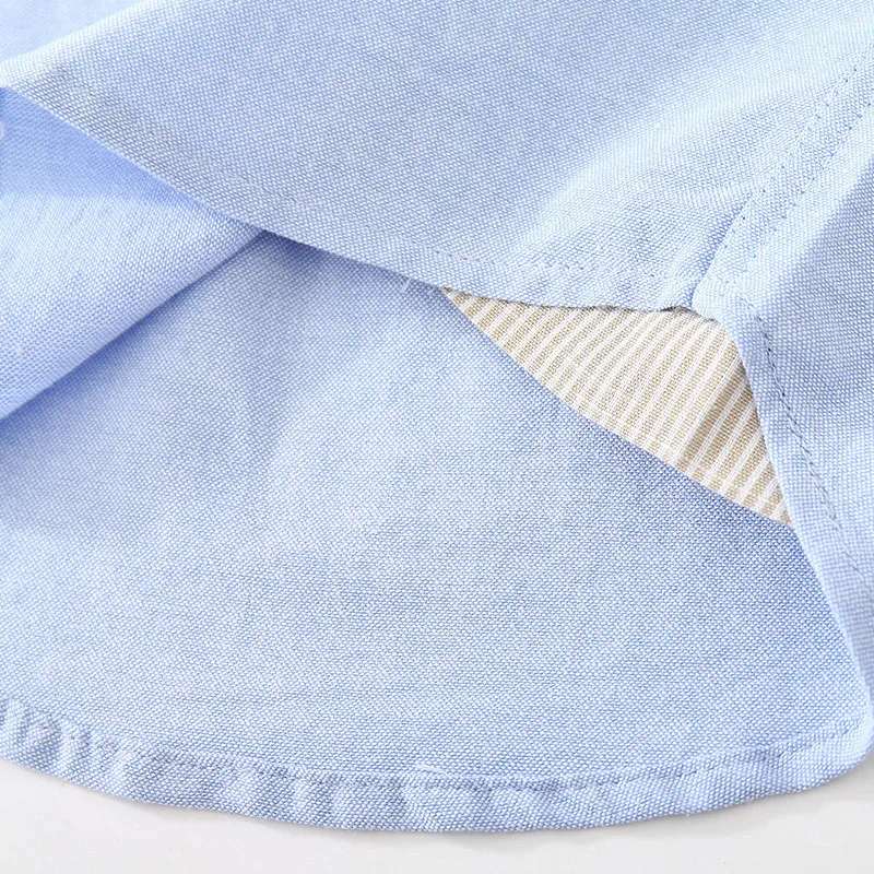 
Baby Boy Shirt Fashion Children Solid Cotton Tops Kids Long Sleeve Blouse Clothes Blue and White Shirts for Boys in School 