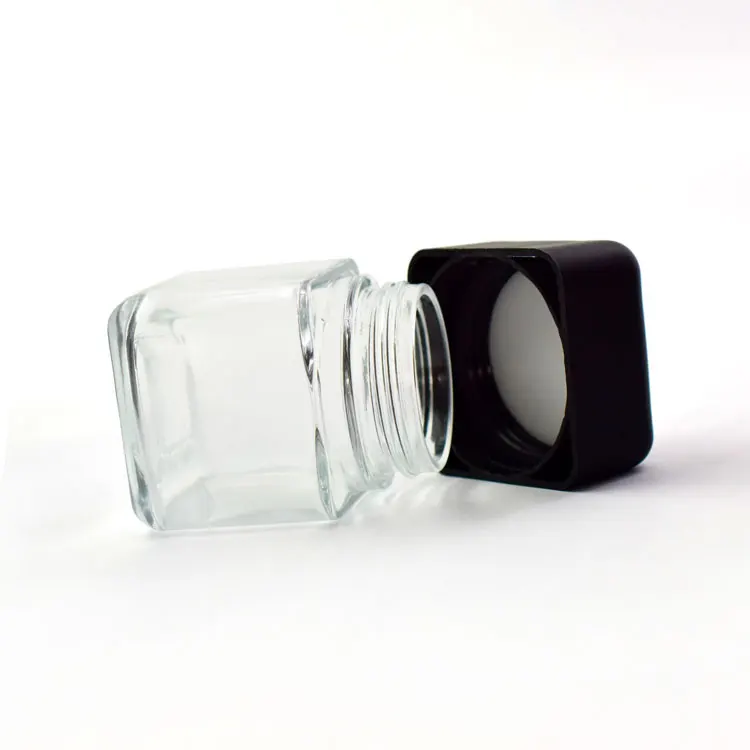 Custom Made Square Glass Child Resistant Storage Jars