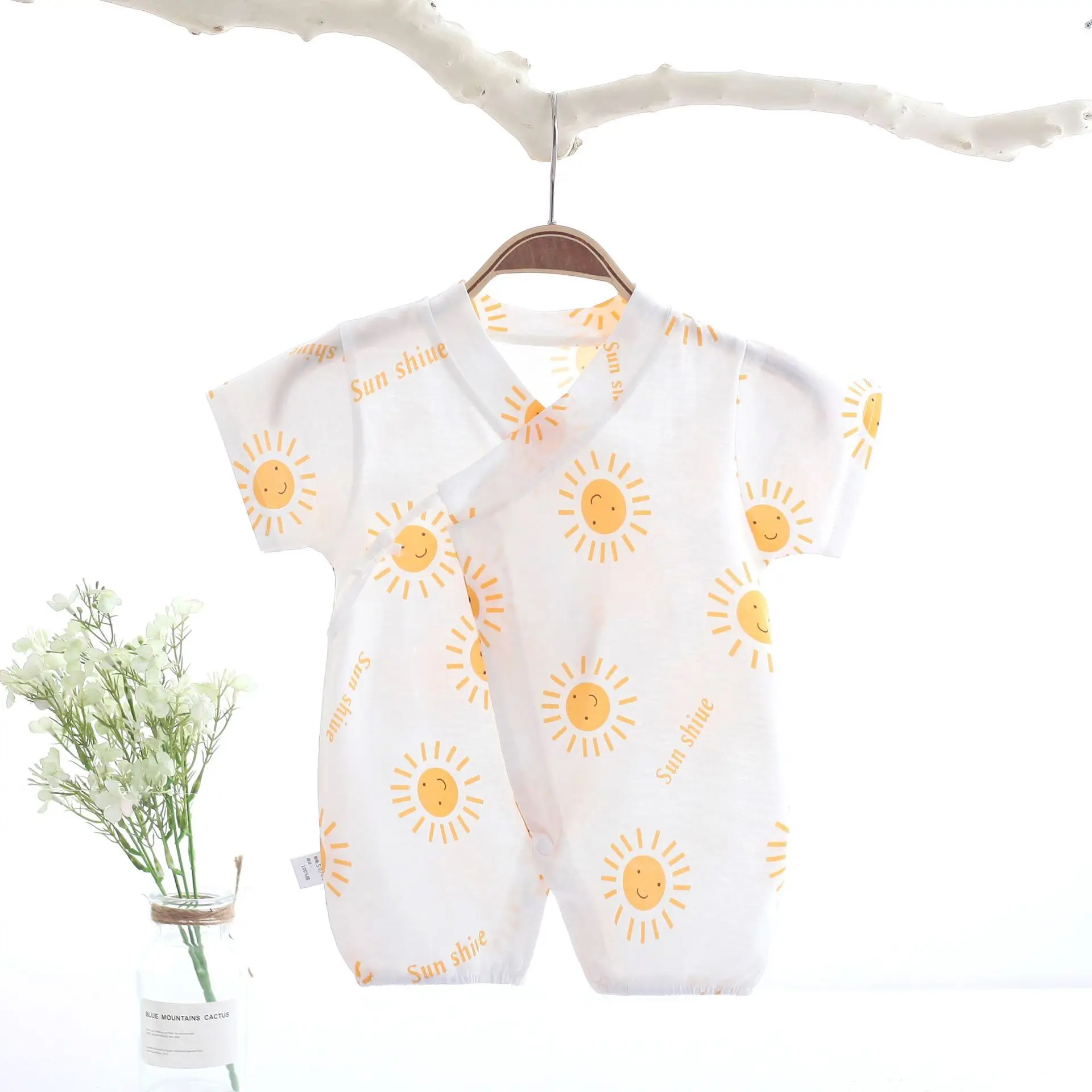 Summer Baby Jumpsuit Combed Cotton Print Baby Romper Lightweight Breathable Short-sleeved Rompers