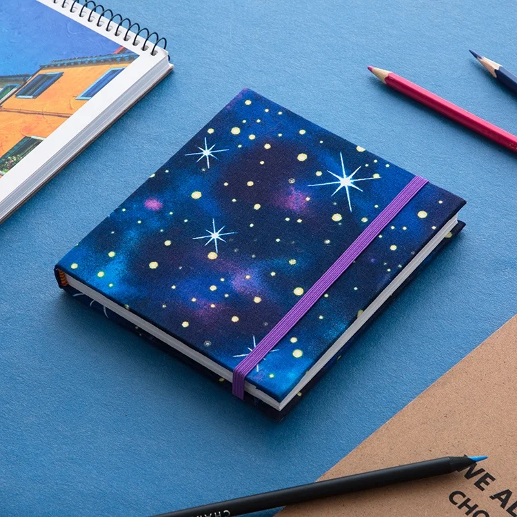 New arrival hardcover starry sky fashion square artist sketchbook for drawing