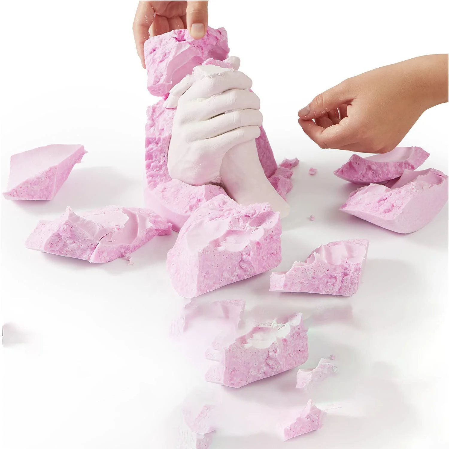 best selling customized 3d hand casting kit with color box wooden base