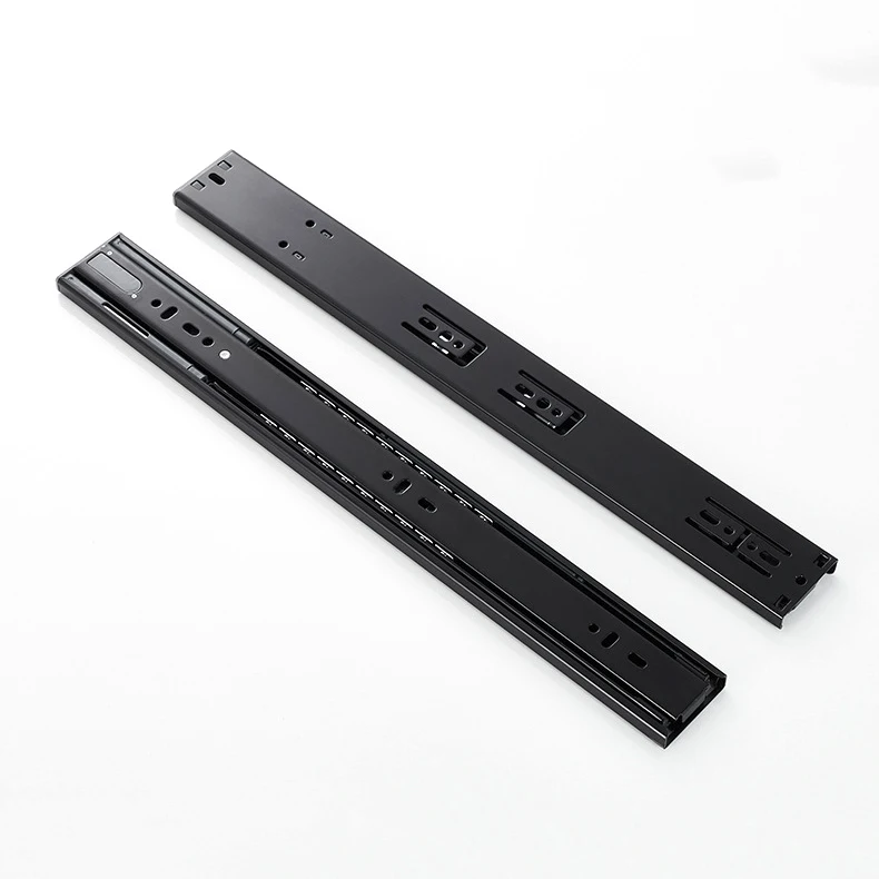 3 folds hydraulic soft close drawer slide buffer full length extension telescopic channel ball bearing drawer slides