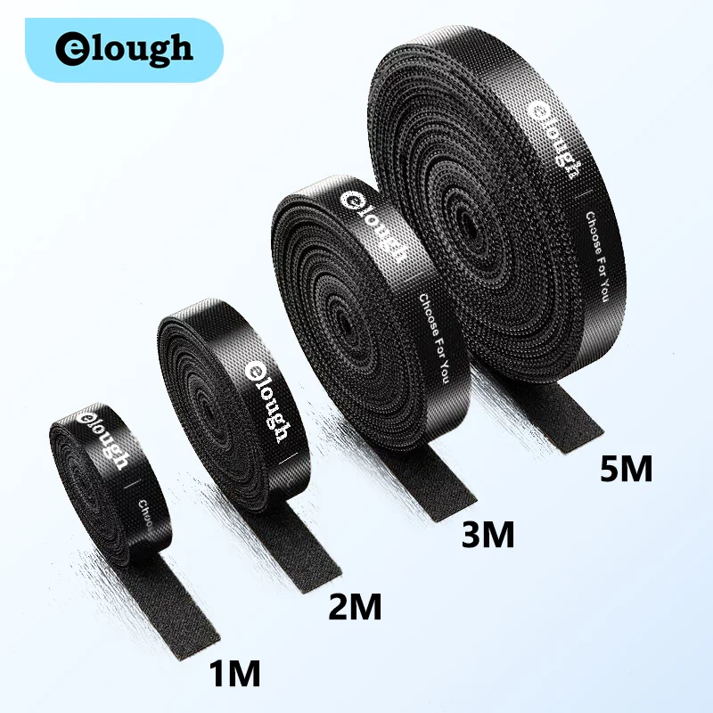 Elough 3M 5M Nylon strong Sticky Cable Winder Organizer Hook And Loop Tape Fasteners Office Cable Management