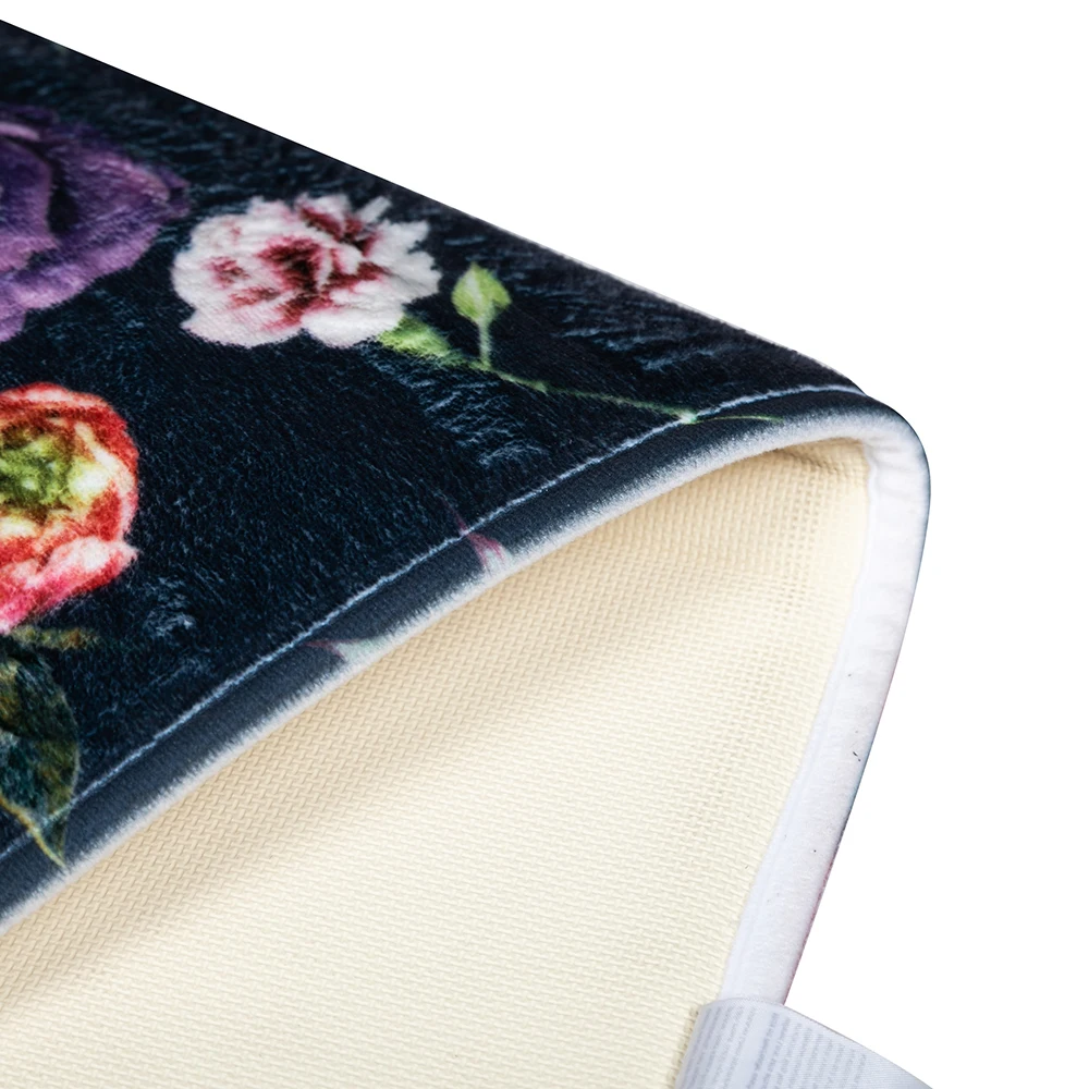 Fashion Design Rectangle Absorb Water Anti Slip Mat Bathroom Door Rugs Bath Mats