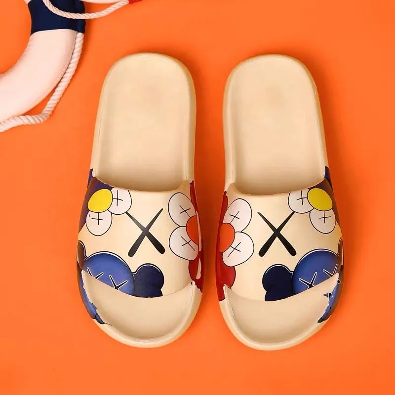 2020 Ins Yezzy сетчатые красные стильные детские тапочки пляжные сандалии с волнистой подошвой тапочки yeezy для детей