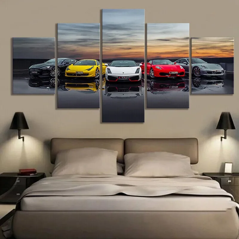 Decorative Painting Custom Retro Big Size Canvas Posters and Prints Nordic Modern Car Picture Wall Art Living Room Home Acrylic