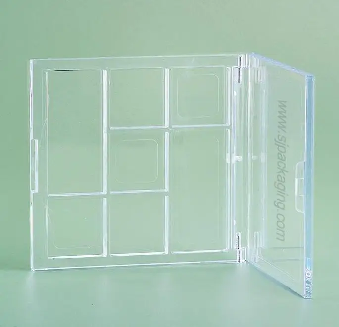 6 cells round pan/square pan transparent plastic square eye shadow compact powder container empty make up palette case