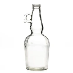 Whisky Brandy Packaging Clear 250ml California Type Empty Wine Spirit Glass Bottle with Handle