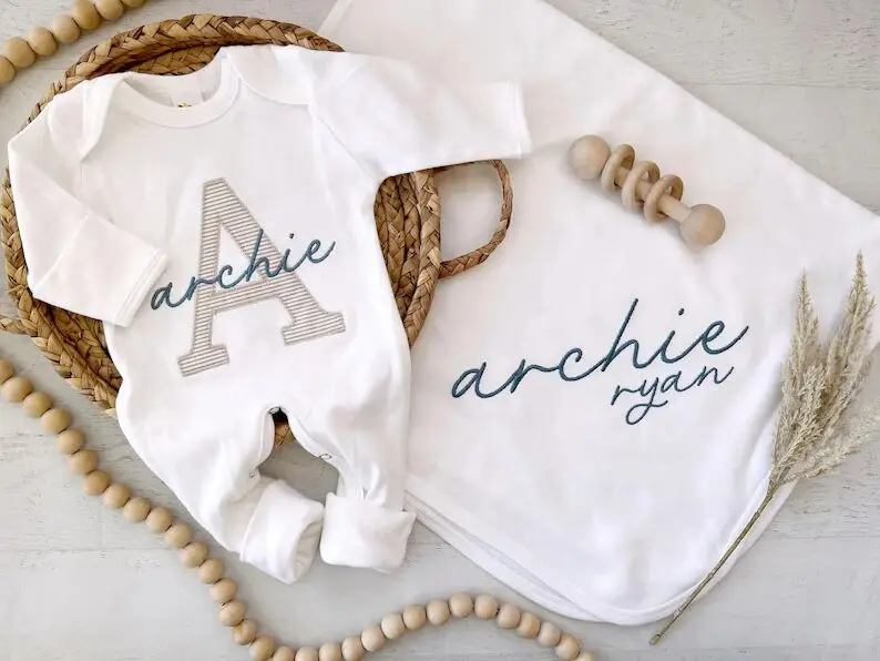 Newborn Baby 100% Combed Clothes Organic Cotton Baby Romper Hat Set  Infant Baby Envelope Collar Footed Coming Home Outfit