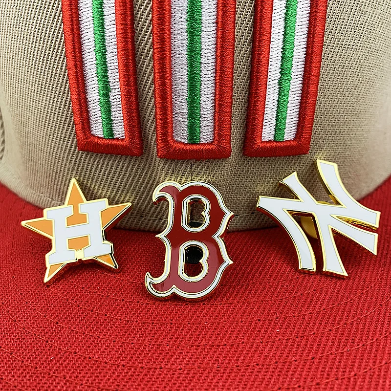 New Arrival Custom Mexican Metal Hatpin Badge New Style Baseball Team Pendant Hat Pins WIth Chain