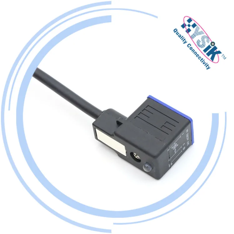 DIN 43650 A  24V DC 230V AC Voltage PG-9 Gland 2P+E 3P+E Female Solenoid Valve Connector Plug with Indicator Light for Switches