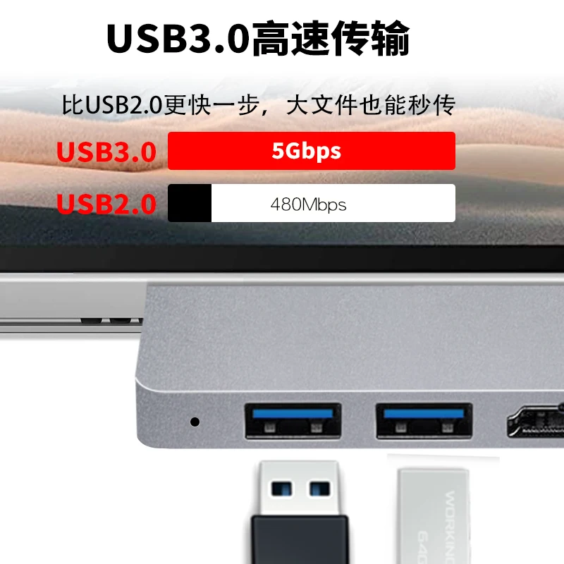 usb C hub multiport adapter TF SD Card Reader usb adapter 8 port USB HUB type c to hdtv Dural For Laptop PC