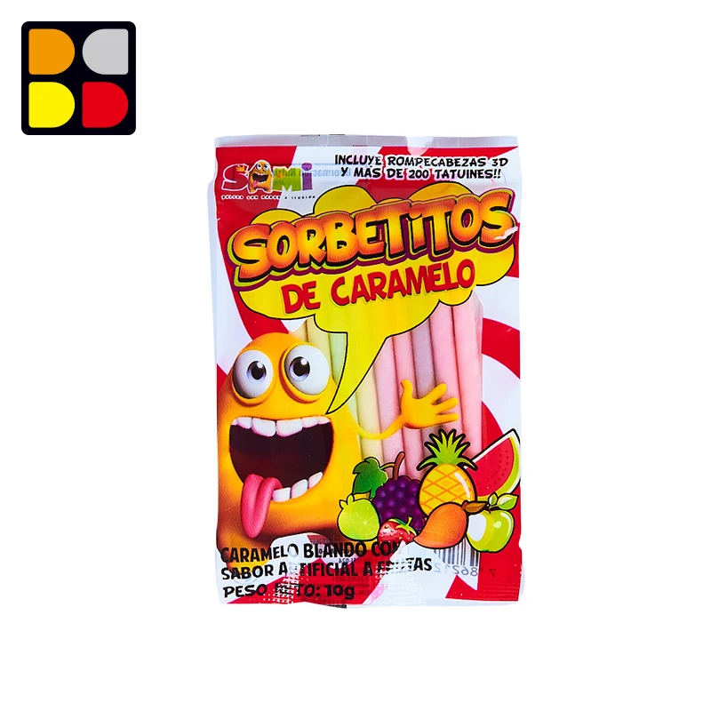 Оптовая продажа забавная игрушка конфеты мультфильм 3D головоломка карта мальчик девочка Татуировка микс фрукты CC соломенная сахарная Конфета для детей