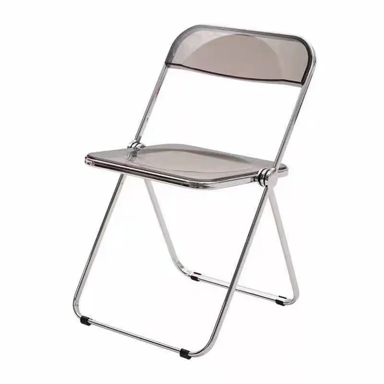 Comfortable Portable Dining Chairs Outdoor Metal Pipe Chair Sponge Cushion Foldable Chair