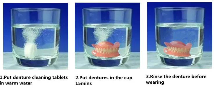 Oral Care Concentrated Denture Cleaner Tablet Retainer Cleaning Tablets Denture Cleansing