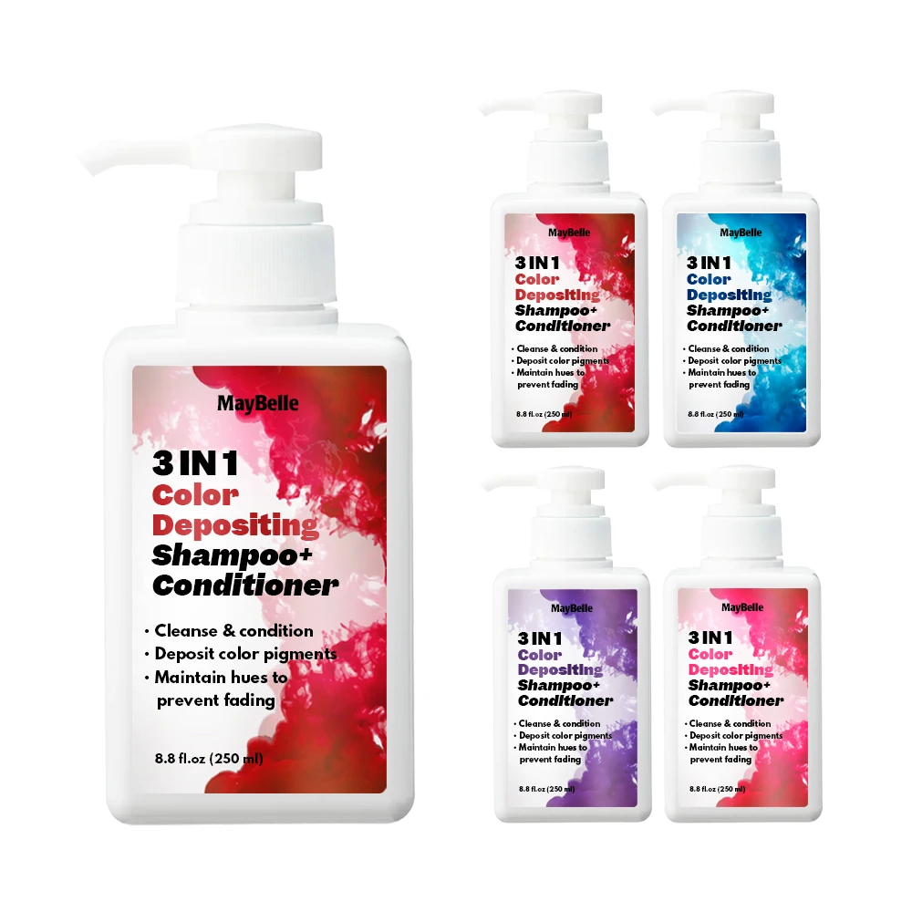 Private Label Long Lasting Color Hair Depositing Shampoo Hair Color Protection With Shine