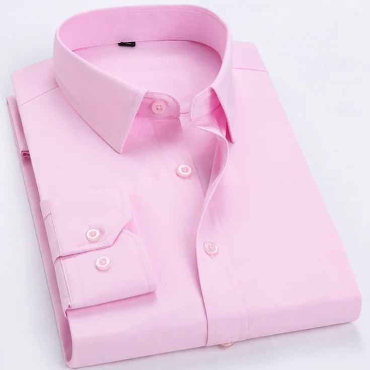 Мужская рубашка с длинным рукавом, без утюга