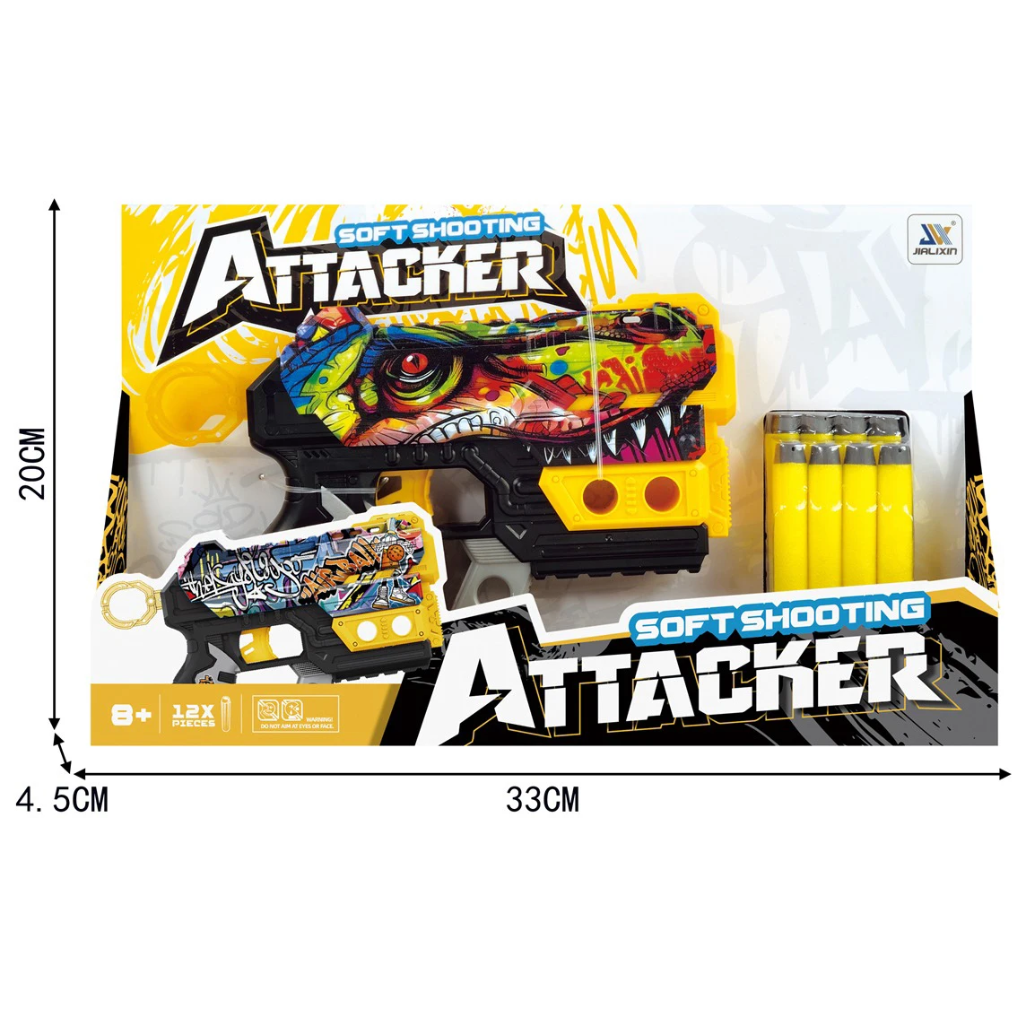 New Design Boys Shooting Game Plastic Toy Gun,UV Printing Eva Soft Bullets Shoot Toy Gun,Plastic Toy Guns With 8 Bullets Shoot