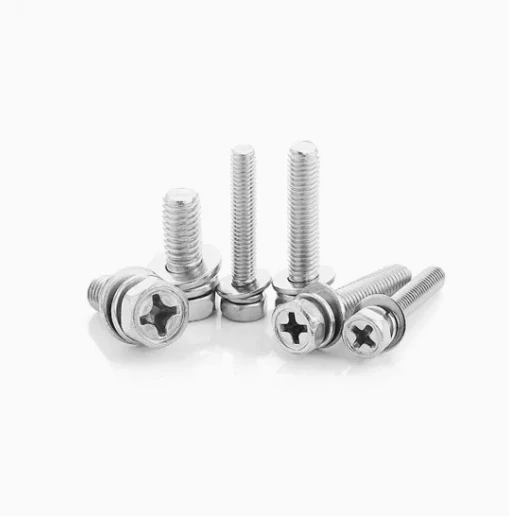 M5 M6 M8 B7 Carbon Steel Sems Screw Grade 4.8 8.8 10.9 12.9 Blue White Zinc Galvanized Cross Recessed Hex Head Din Metric