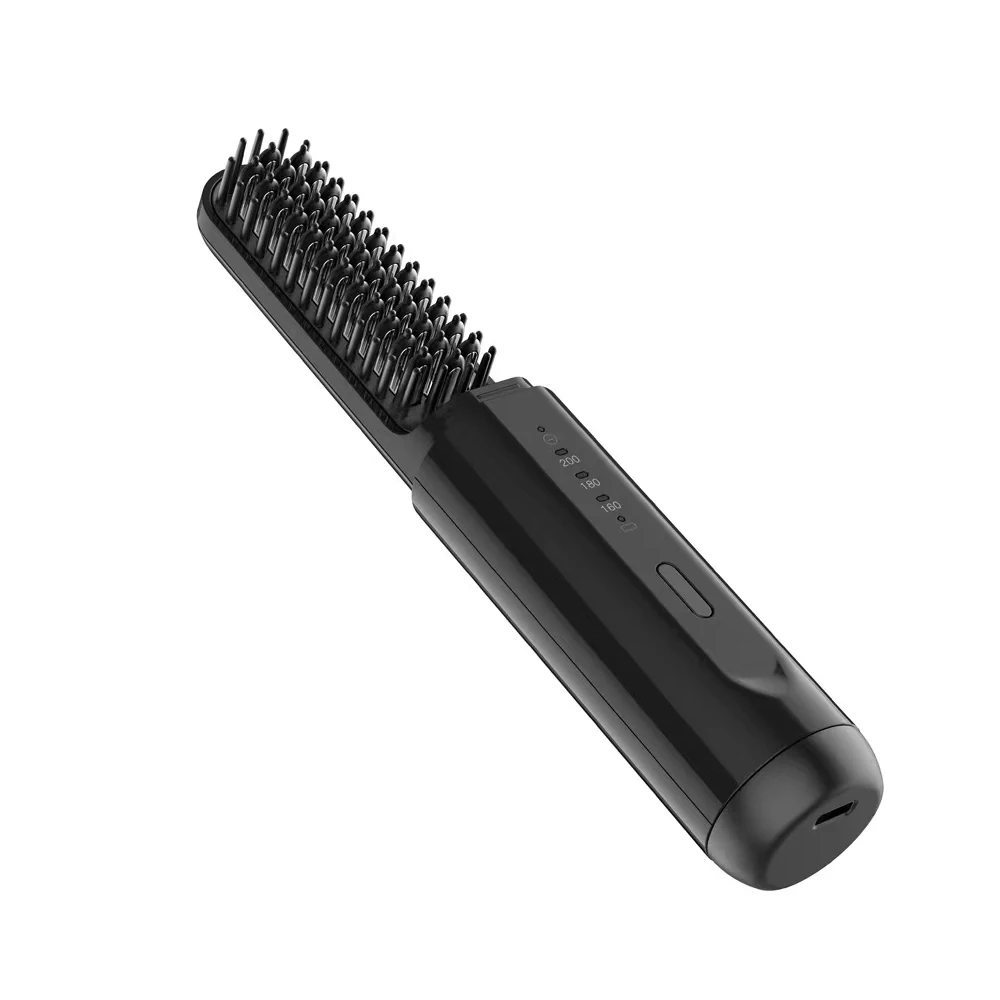 2 in 1 Wireless Hair Straightening Comb USB Rechargeable  Hair Straightener Men Beard Portable Mini Hair Flat Iron