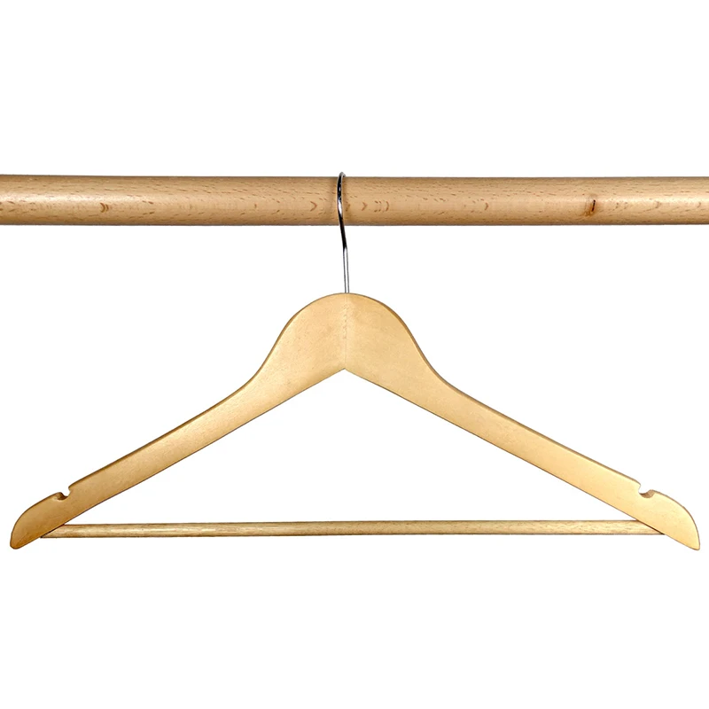 Custom Logo Manufacturer wholesale high quality hot selling round head natural brown wooden hanger for clothing store