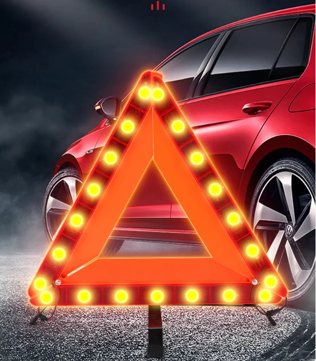 Road traffic safety reflective LED warning triangle