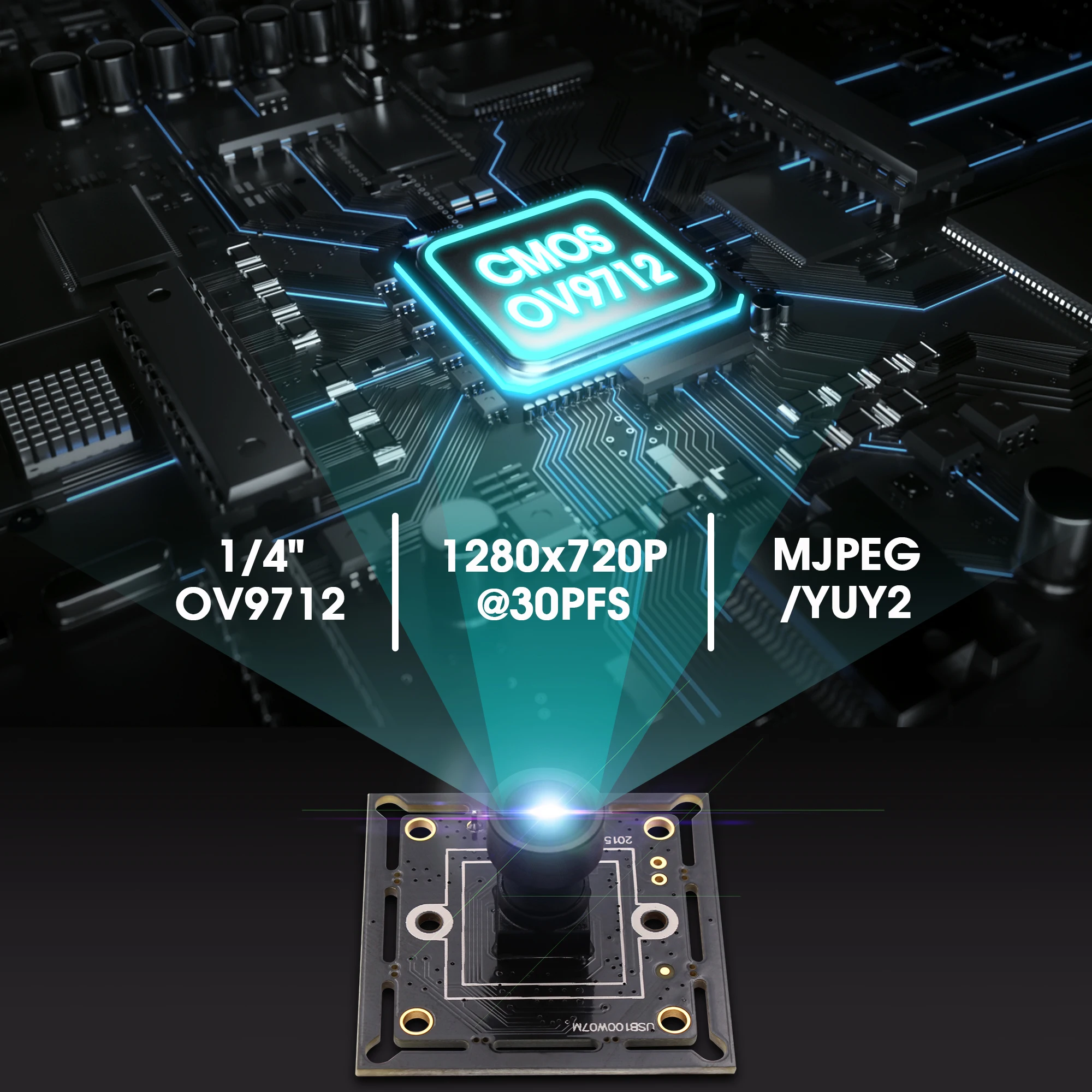 ELP 720P Mini USB camera CMOS OV9712 1280X720 Camera Module with 100 degree M7 lens